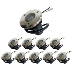 Spot Extérieur Encastrable LED IP65 220V Sol 3W 45° - Pack de 10 / Blanc Froid 6000K - 8000K - SILUMEN