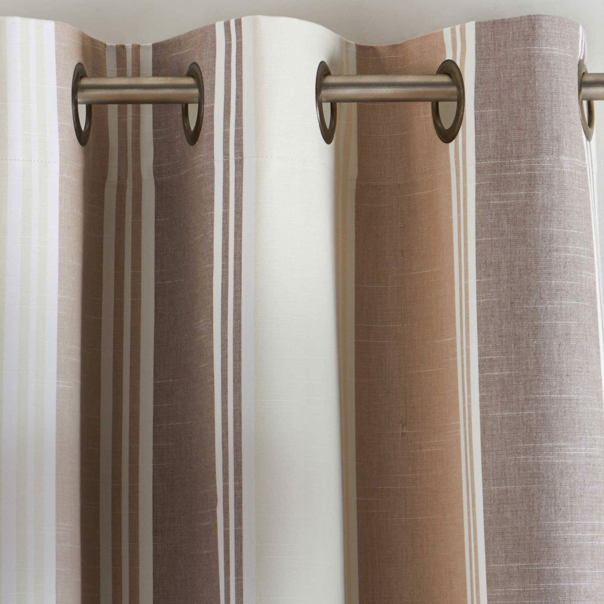 Rideau occultant ALPS RAYÉ 135x260 beige en acrylique | Leroy Merlin
