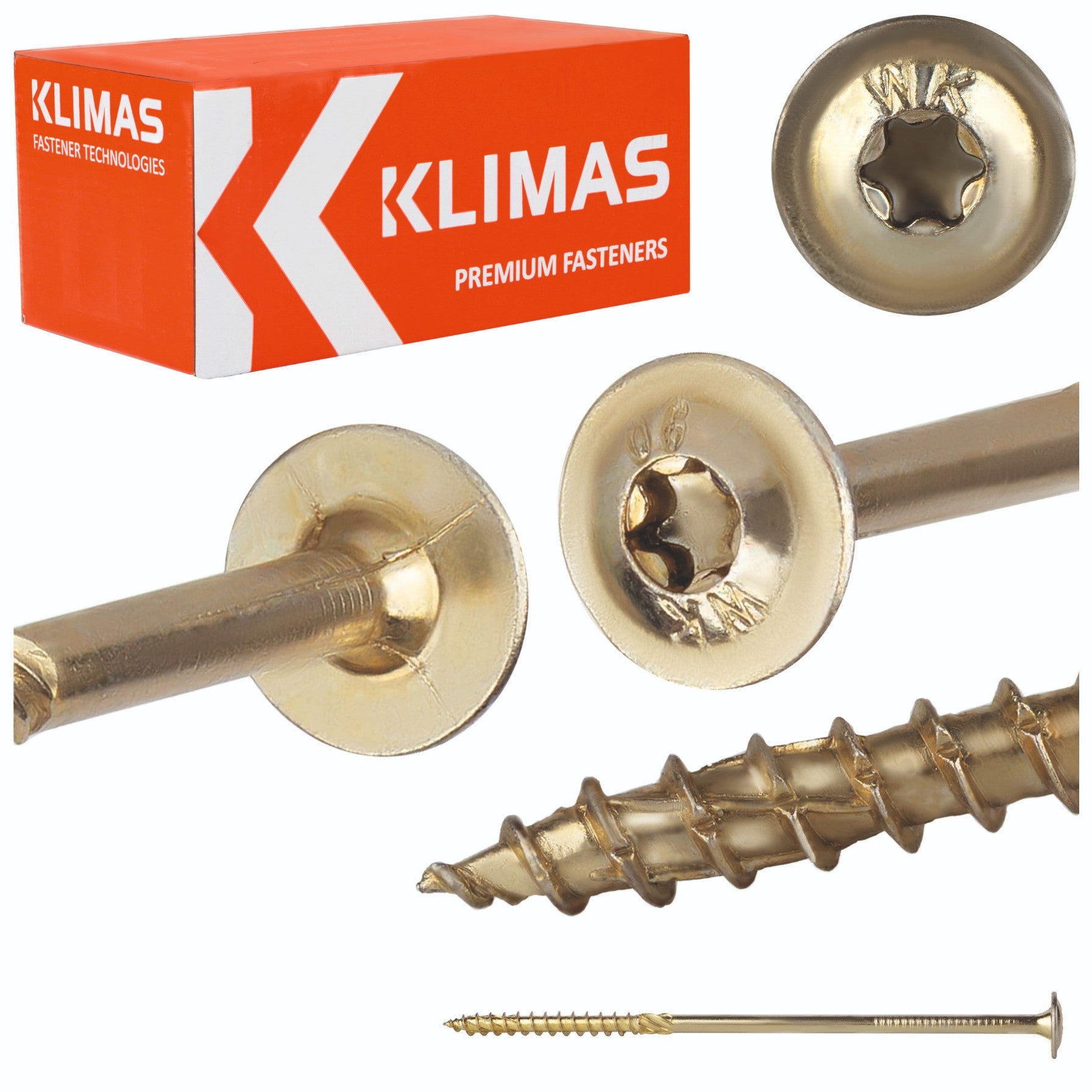 Wkręty ciesielskie Klimas WKCP 10x240 mm do drewna z łbem talerzowym 25szt