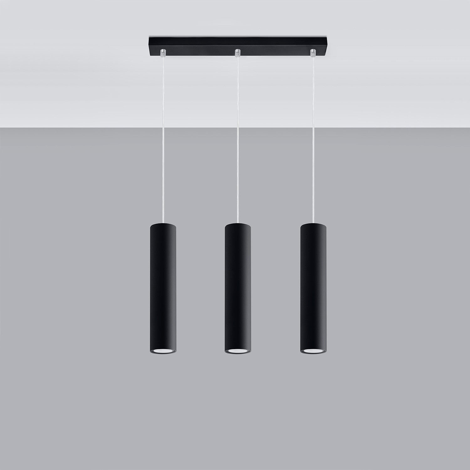 Lampa wisząca Lagos czarna 3xGU10x40W wym: 85 x 45 x 6 cm metal Sollux Lighting