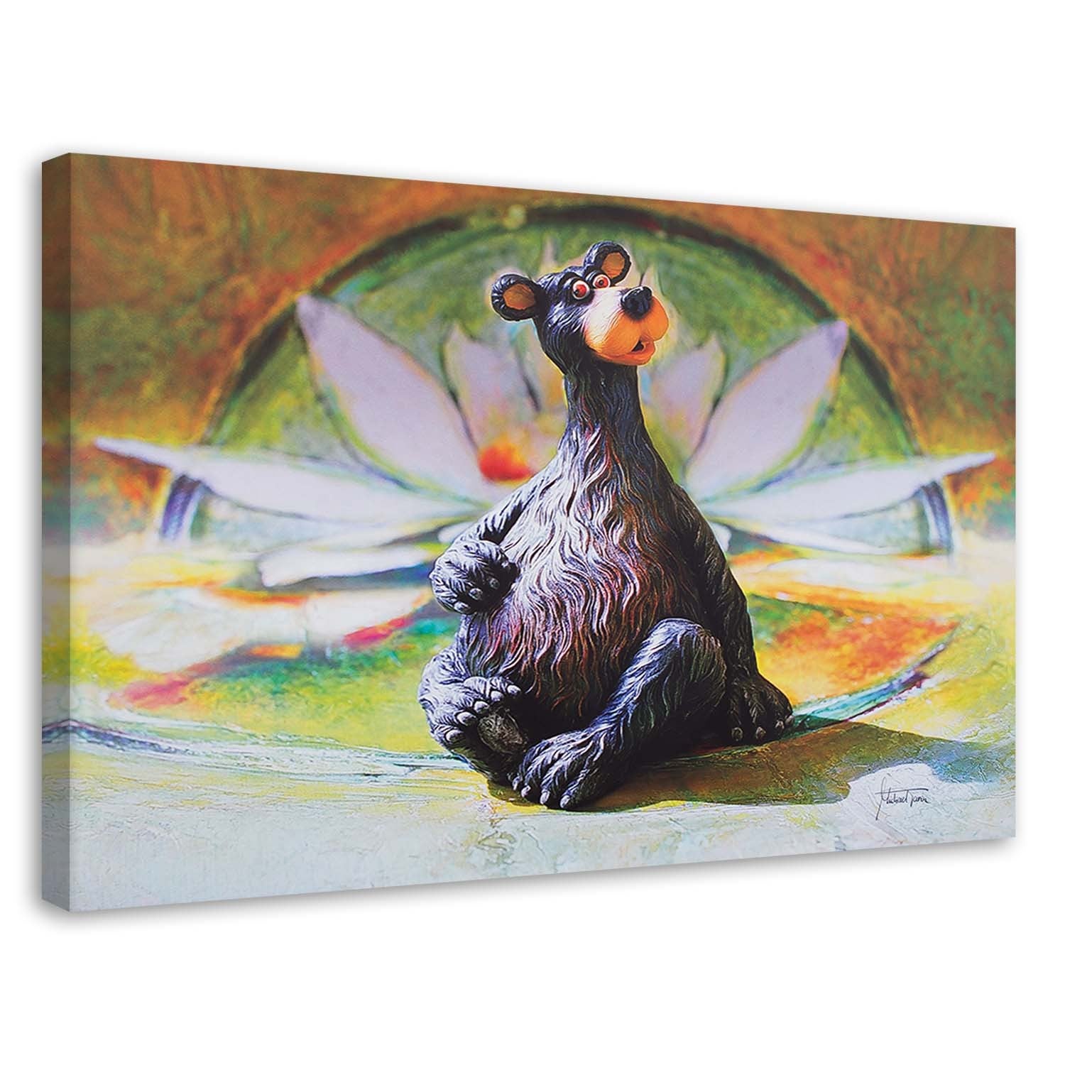 Obraz, Brązowy miś - figurka 100x70