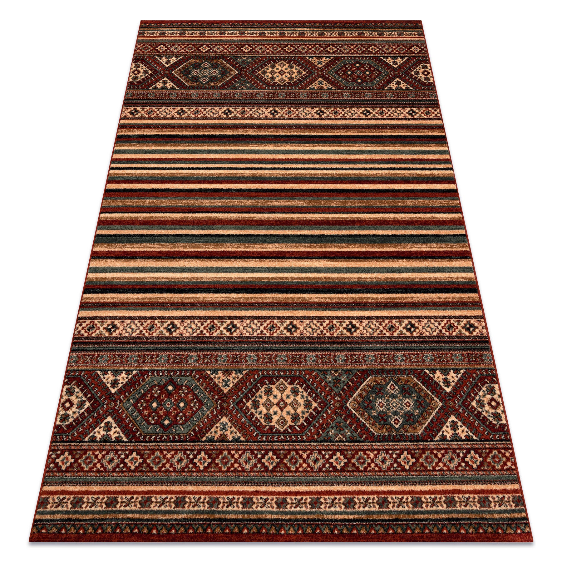 Dywan wełniany KASHQAI 4356 300 etniczny bordo 67x130 cm