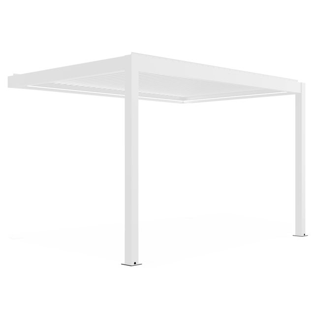 Pergola bioclimatica autoportante in alluminio 3x4 m bianco - Oviala