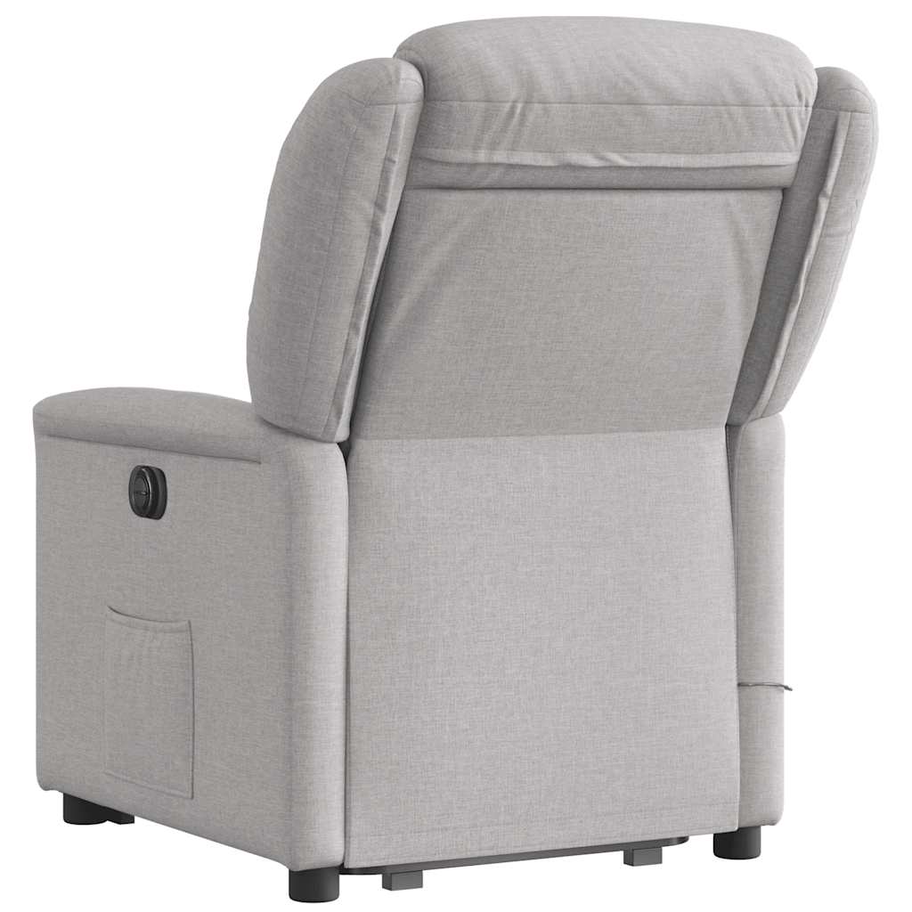 Fauteuil inclinable de massage | Fauteuil de relaxation | Chaise de relaxation électrique gris nuage tissu CFW947933 - 7