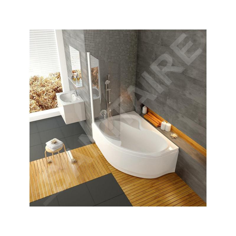 Rosa II 160 x 105 cm Baignoire d'angle orientation gauche en acrylique, sans pieds, blanc (CM21000000) - 5