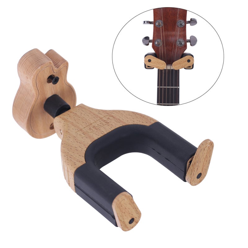 Support mural guitare crochet fixation auto base bois massif forme ...