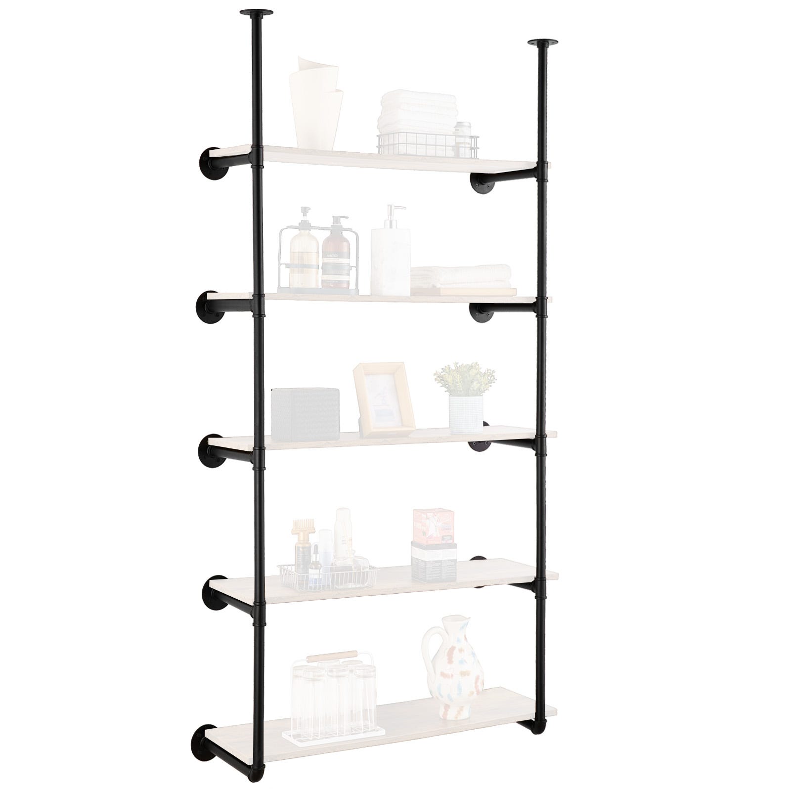 VEVOR Industrieel buisrek, 3 niveaus, 105 x 24 cm, rustieke VEVOR Industrieel buisrek, 3 niveaus, 105 x 24 cm, rustieke