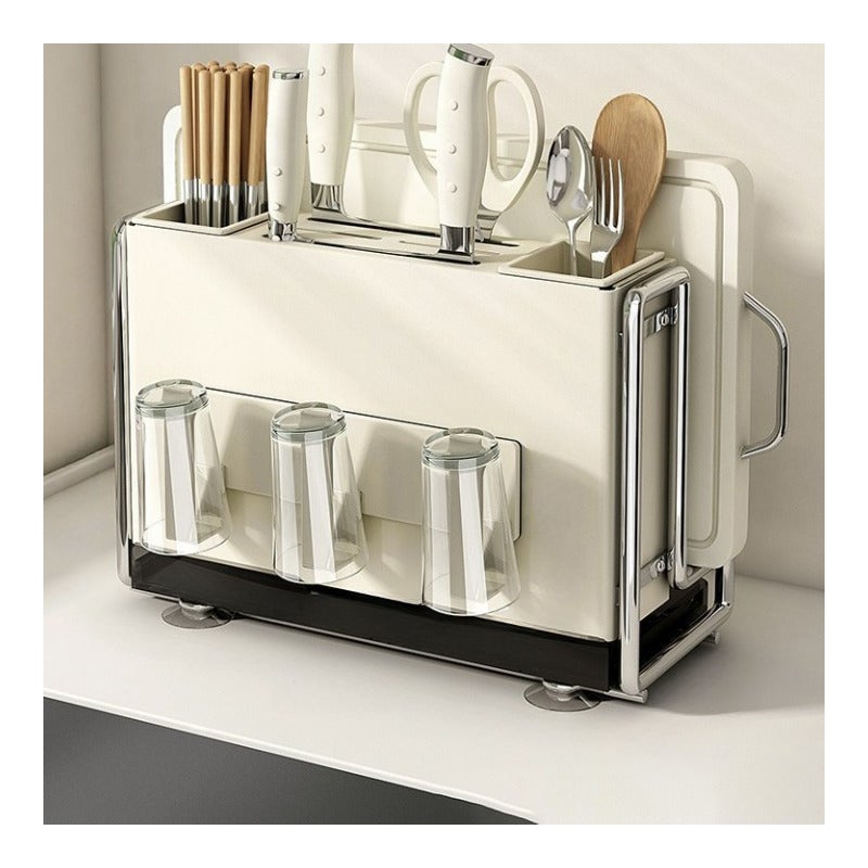 Wielofunkcyjny uchwyt na noże i pałeczki, wielofunkcyjny organizer kuchenny, uchwyt na noże + magnetyczny uchwyt na kubek