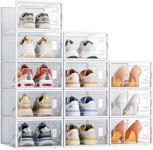 SONGMICS Scarpiera Espandibile, Scaffale Porta Scarpe in Metallo a 3