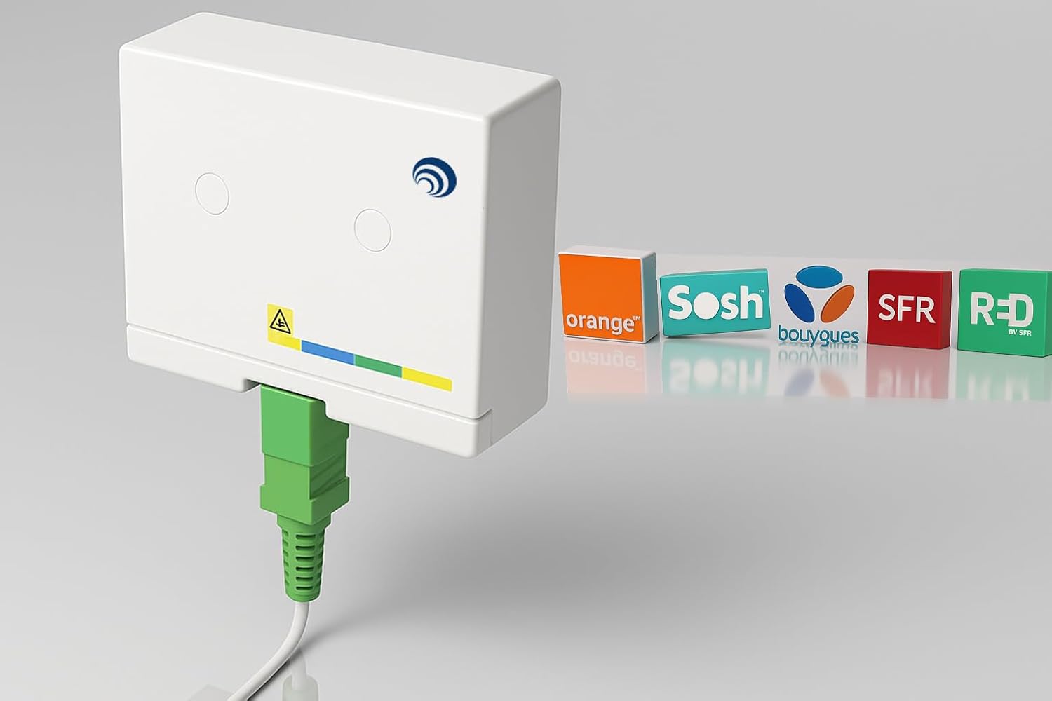 Elfcam – 7 m Câble Fibre Optique Monomode Simplex SC-APC à SC-APC – Blindé – Blanc – Compatible Orange SFR Bouygues - 2