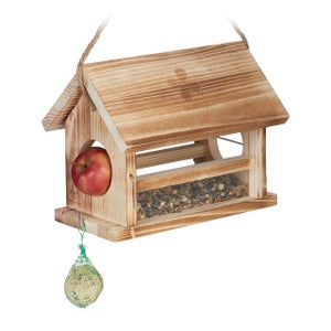 Casetta Uccelli Relaxdays In Paglia E Legno - Nido Decorativo Da Appendere 26x25cm | Giardino E Balcone - Foto 6