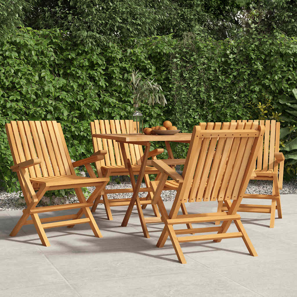 Chaises de pliantes lot de 4 61x67x90cm bois massif teck | Leroy Merlin