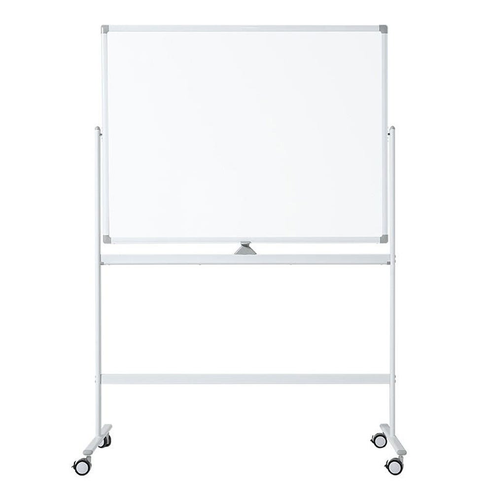 Tableau Blanc Mobile Double Face 60x100 Cm - Sur Pieds Réglable Hauteur, Rotatif 360°, Magnétique
