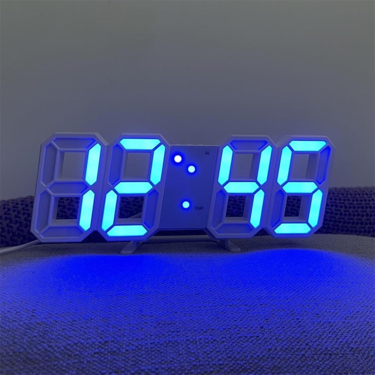 Ceas deșteptător digital LED, ceas de perete, ceas de birou 3D, funcție snooze silențioasă și compactă, lumină de noapte pentru dormitor