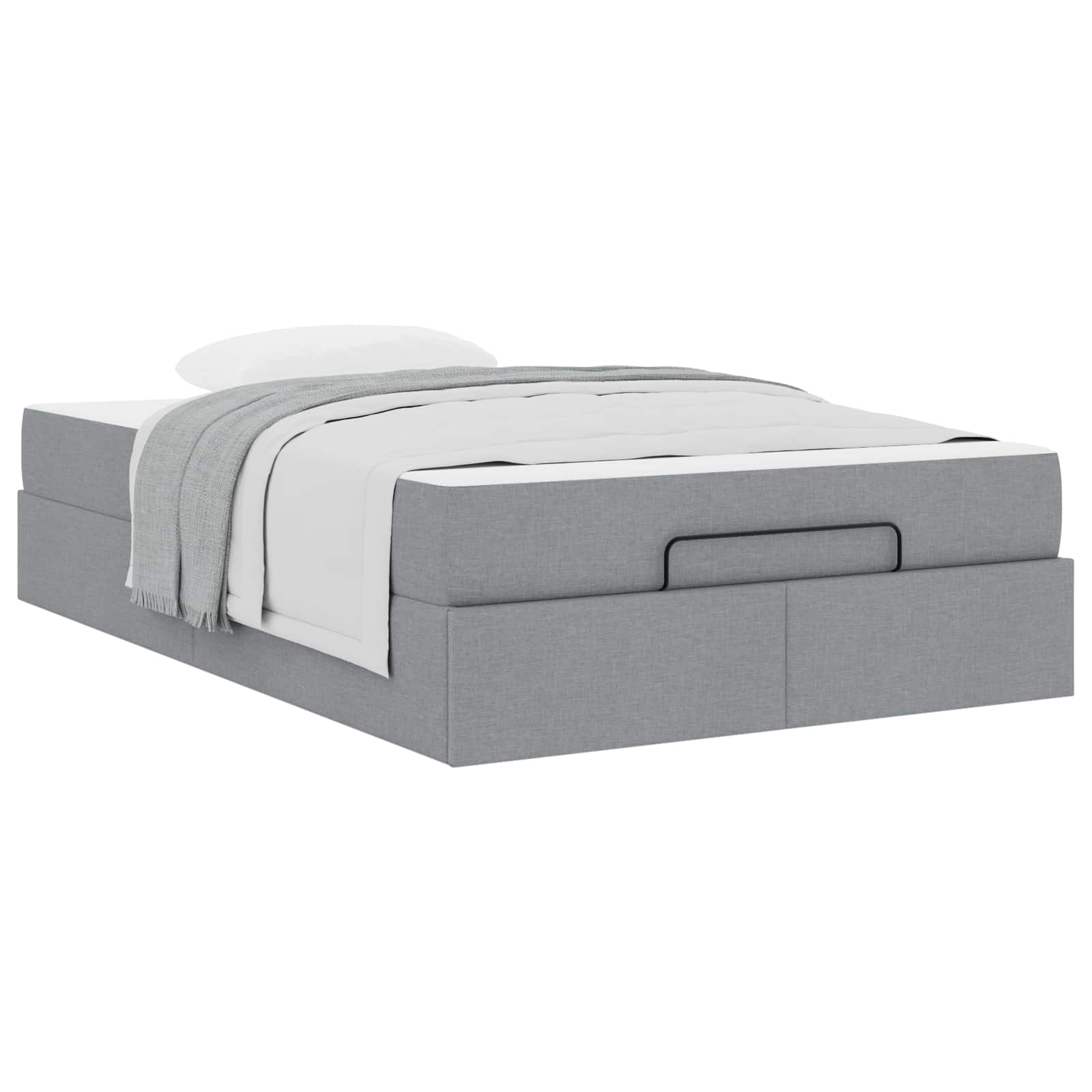 Cadre de lit avec matelas, 2 pièces, gris clair, tissu - 3