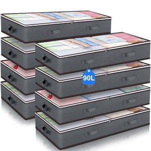 Confezione da 4/8/10 Sacchi per Trasloco Extra Grandi con Cerniere e Maniglie, Contenori Resistenti per Risparmio di Spazio  15