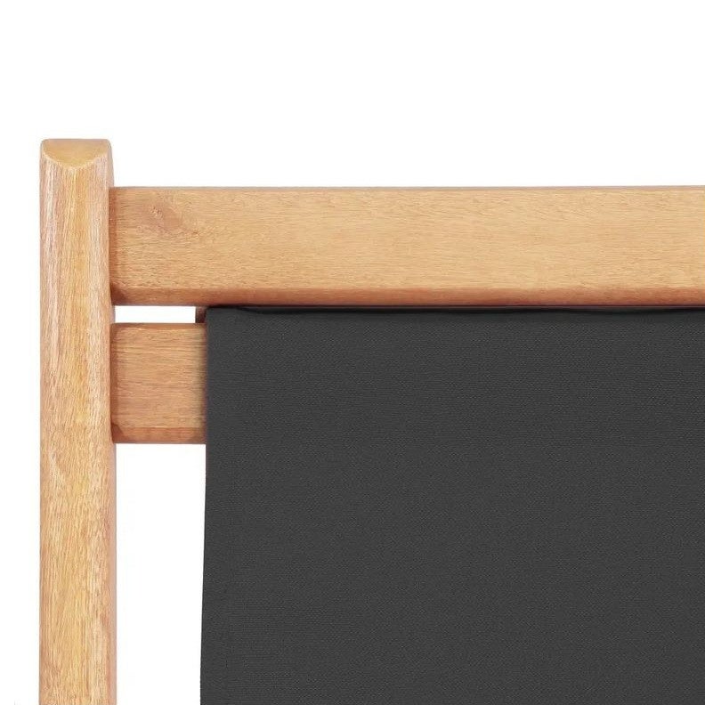 Chaise de jardin tissu gris et eucalyptus massif Feego - 6