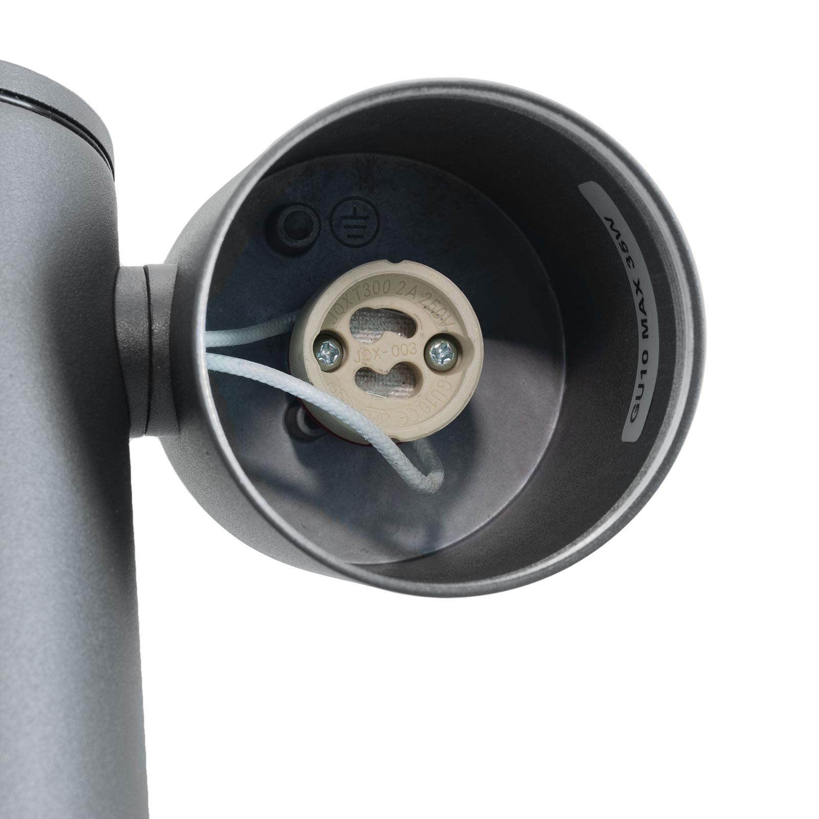 Lampe de jardin double LED GU10, lanterne étanche, diffuseur réglable éclairage de chemin cour gris foncé 44cm - 4