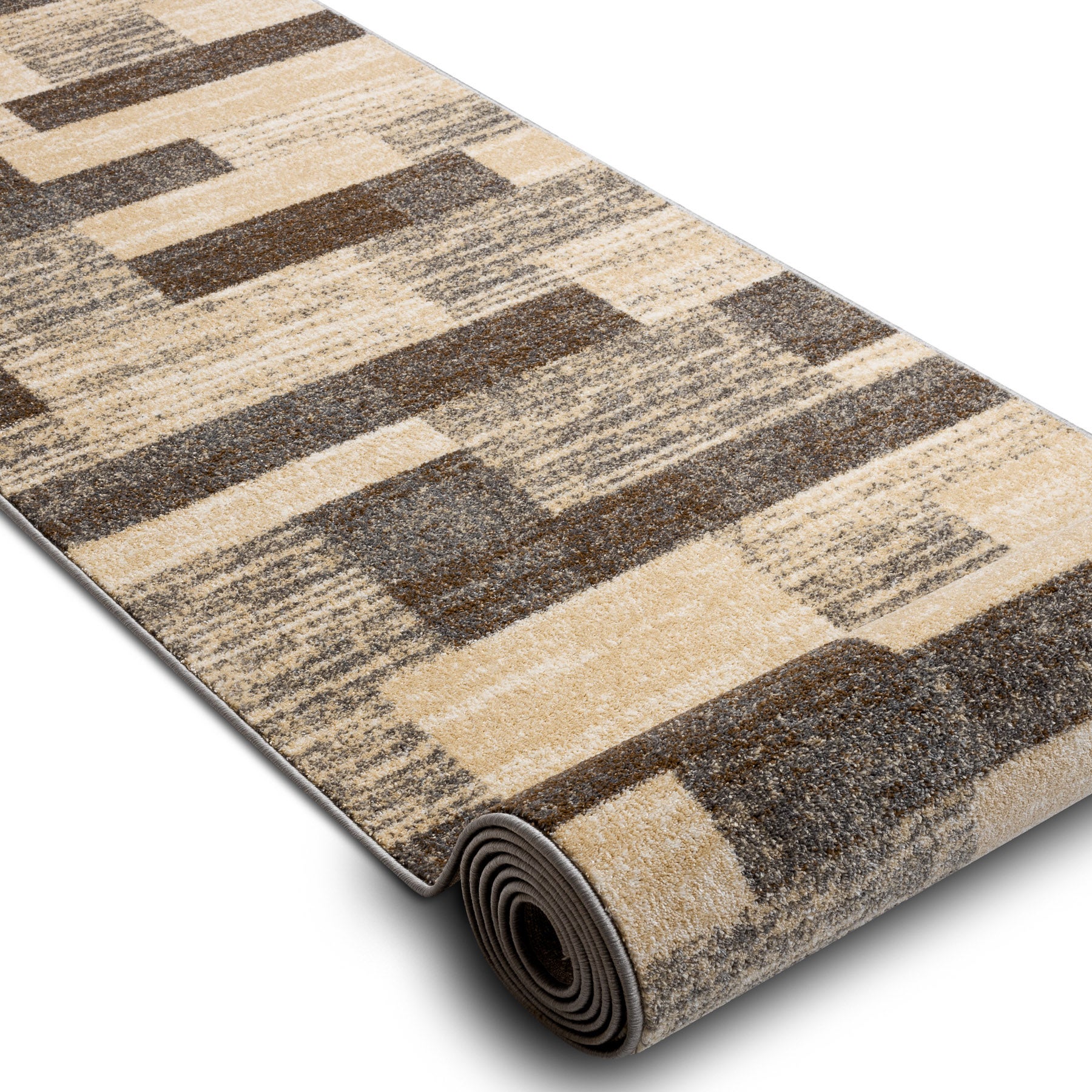 Tapis de couloir KARMEL Deski planches caramel gris 80cm 80x490 cm - 2