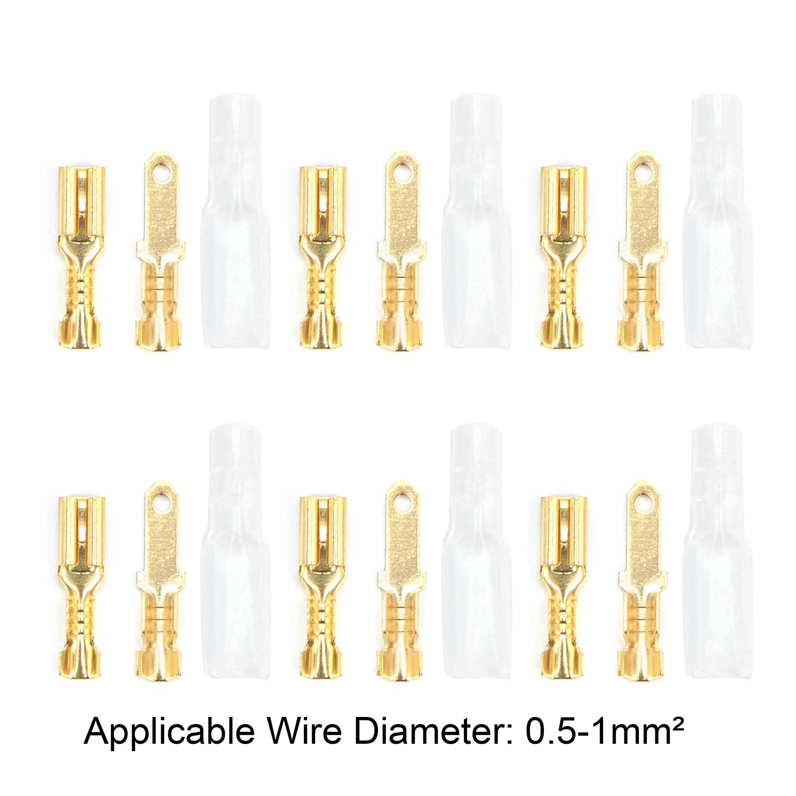 Connettori a forcella in ottone, morsettiera trasparente, manicotto a crimpare, forniture elettriche da 2,8 mm - 6