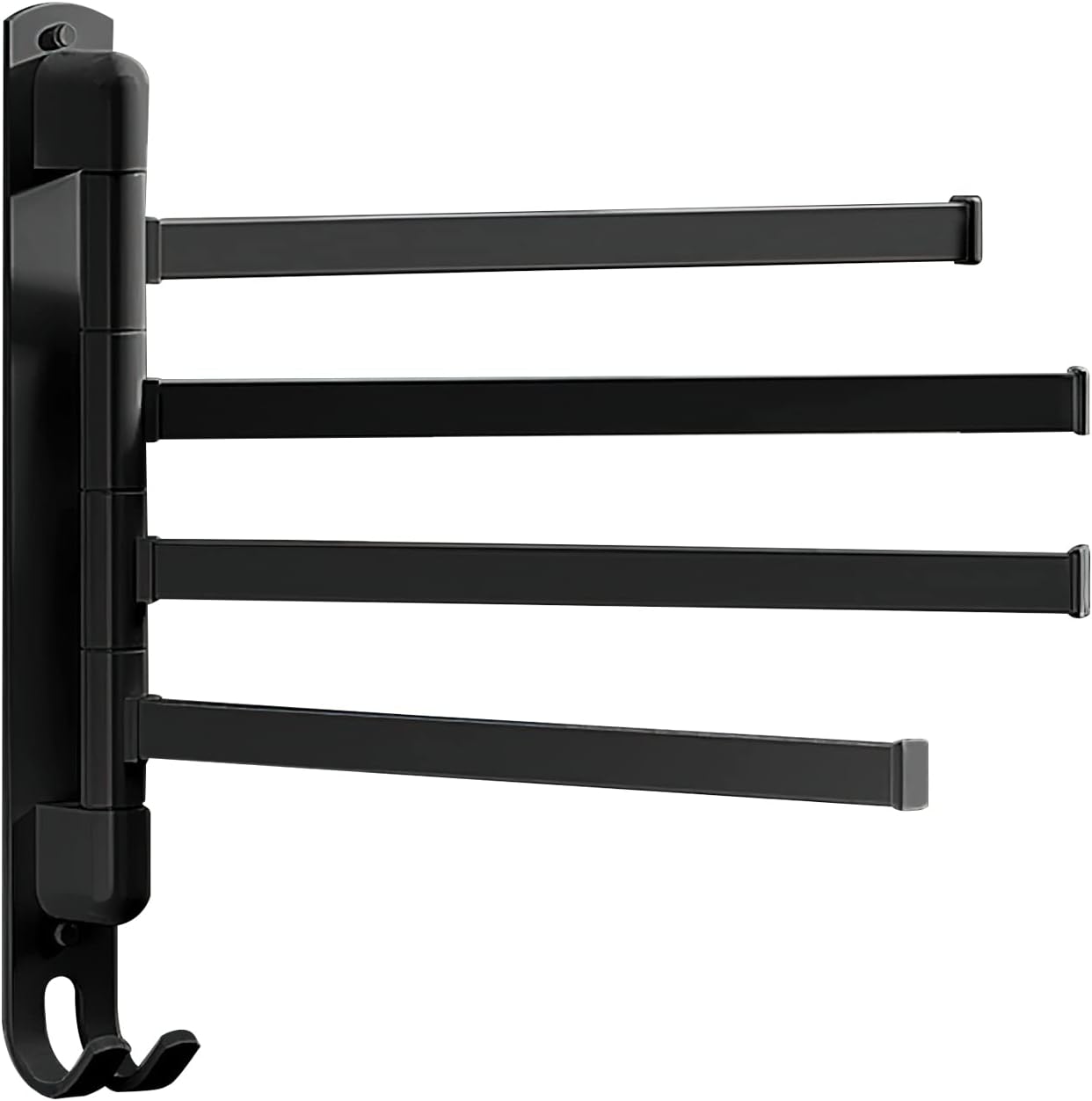 Samoprzylepny wieszak na ręczniki bez wiercenia, ze stali nierdzewnej, obrotowy o 180° wieszak na ręczniki z 4 ramionami obrotowymi, odpowiedni do ła