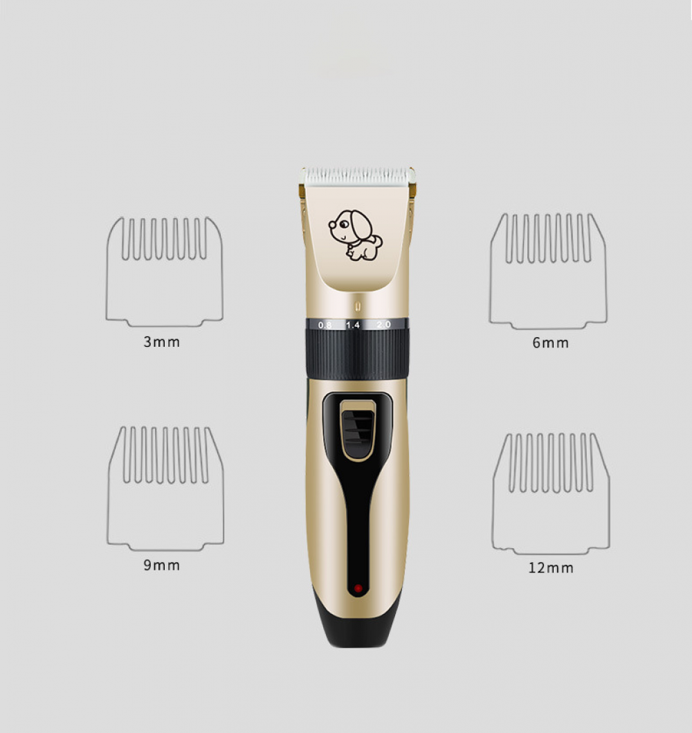 Máquina de tosa profissional para cães e gatos, 8 peças, pelos longos e grossos, silenciosa, elétrica, recarregável, kit para tosa de cães e gatos - 2