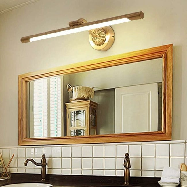 Lampada Da Specchio Bagno Classico - Ottone, LED 9W, 3 Temperature Colore, Testa Girevole - Foto 5