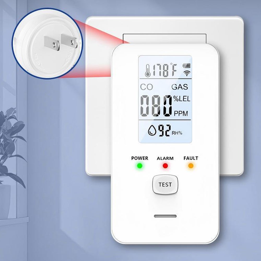 Bextcok Detector de gas 4 en 1, sensor de CO y metano con detección de temperatura y humedad, alarma potente para casa, autocaravana o camping. - 4