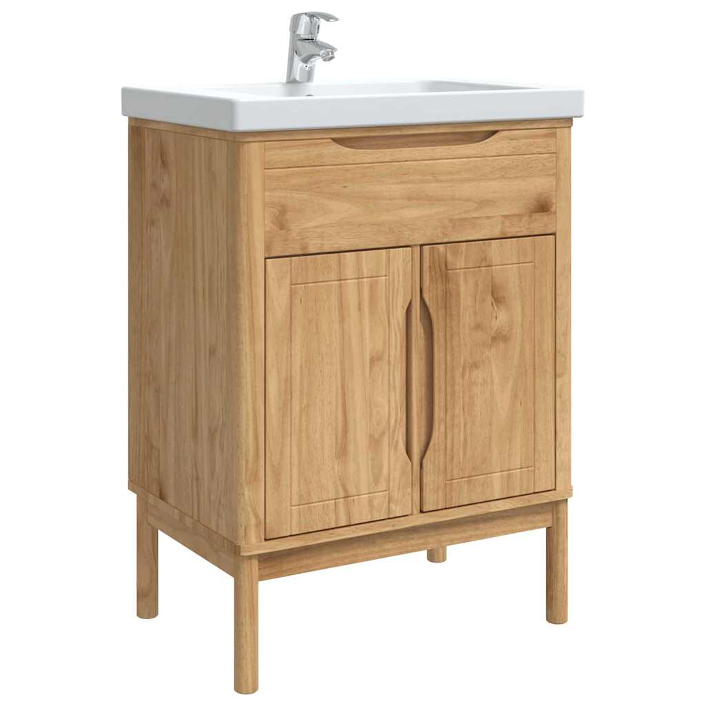 Mueble de lavabo para baño FLORO Marrón cera 60 x 40 x 80 cm vidaXL - 4