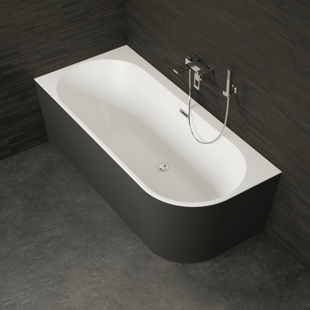 Baignoire Ilot Capri 160 gauche noire 160 x76 x58 cm, by SPALINA
