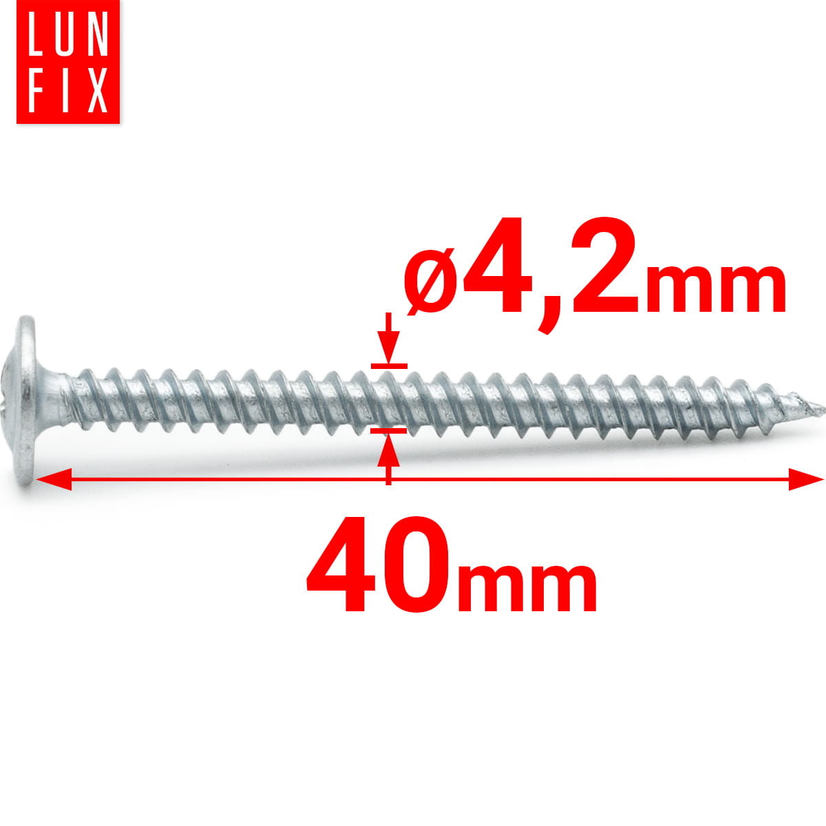 Wkręty do metalu z łbem podkładkowym 4,2x40mm 500szt. - 2