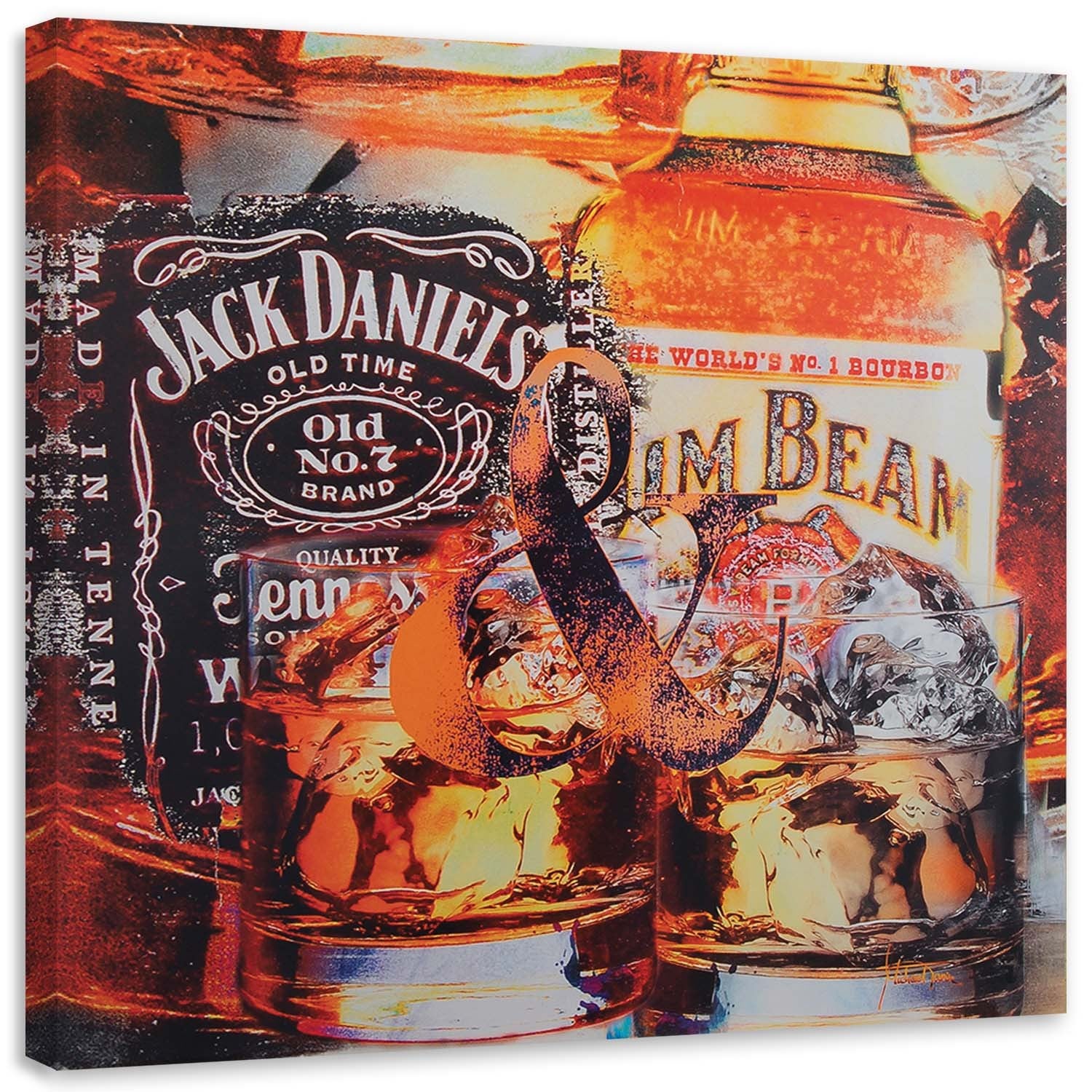 Obraz na płótnie, Dwa drinki Whisky 50x50
