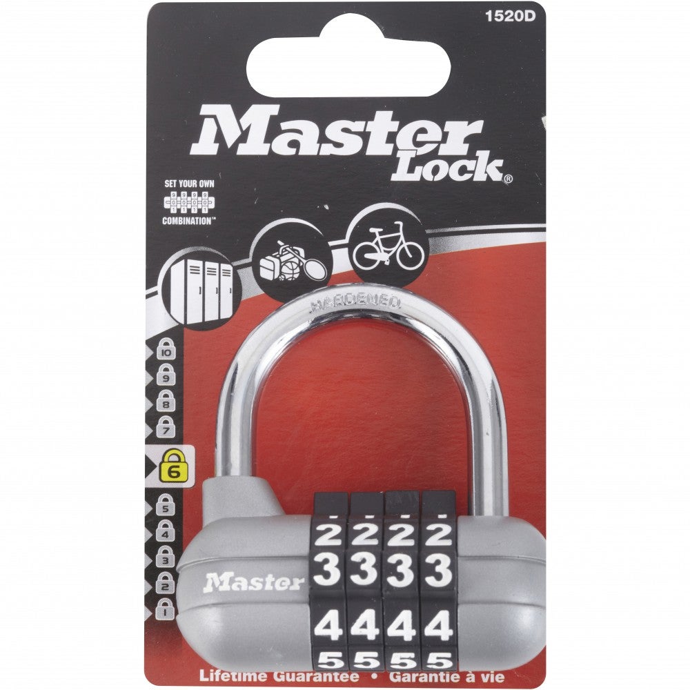 Cadenas Antivol U Master Lock Sécurisé Or - 11 X 21 Cm - Neuf Noir