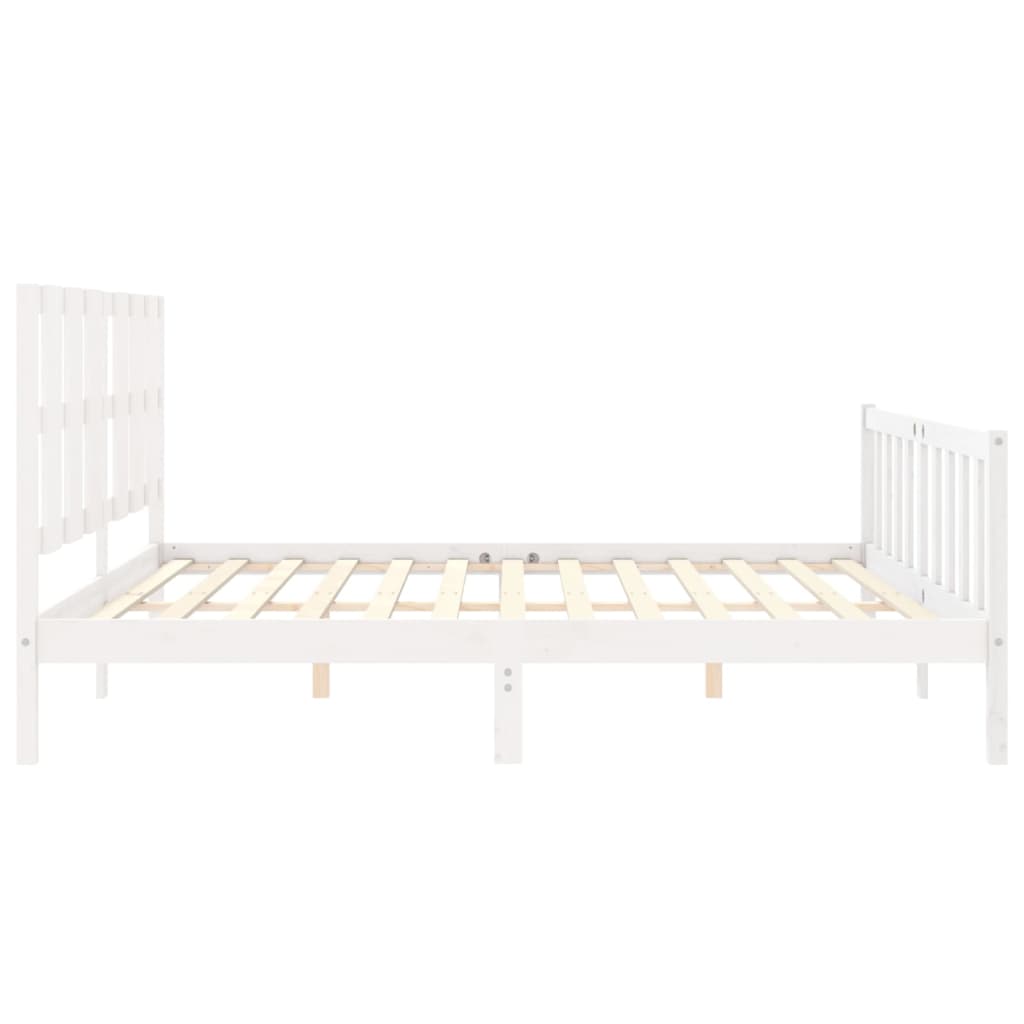 Maison Exclusive - Cama sem colchão 200x200 cm madeira de pinho maciça branco - 7