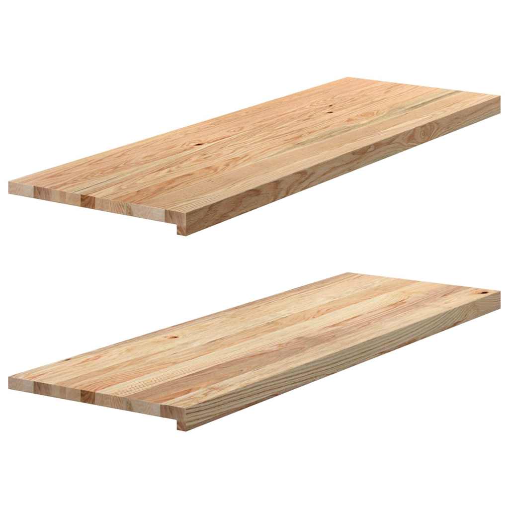 Alféizares de ventana 2 piezas de madera maciza de roble sin tratar 120x40x2cm