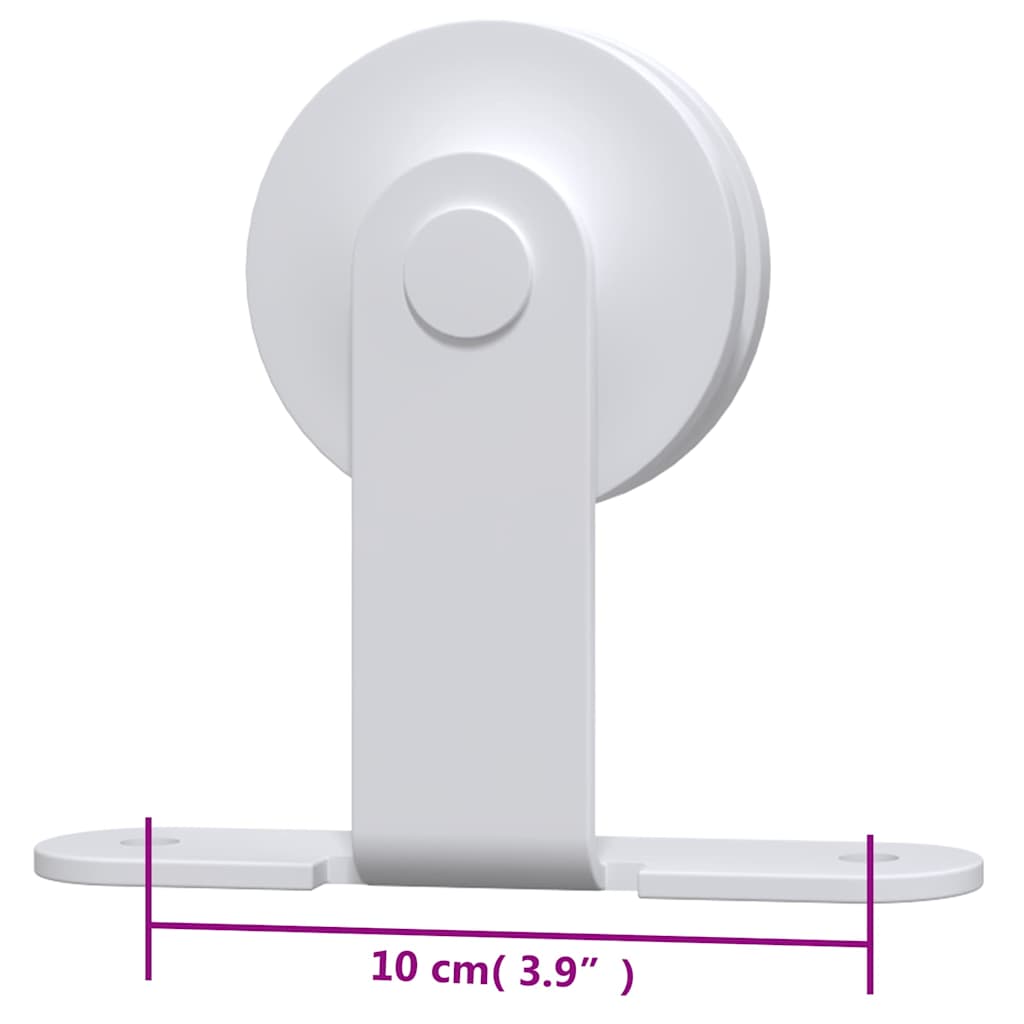 vidaXL Kit de quincaillerie de porte coulissante 183 cm Acier Blanc - 8