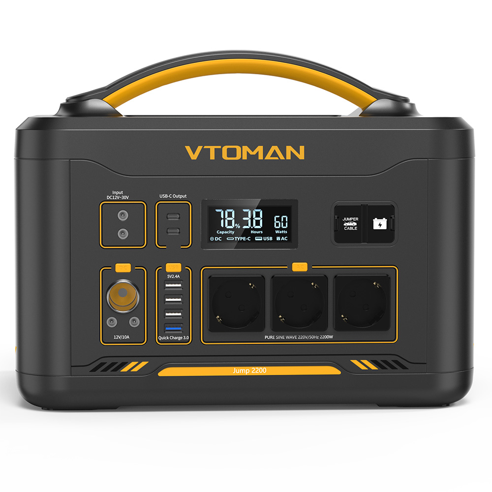 Station d'Énergie Portable VTOMAN Jump 2200 2200W, 1548Wh LiFePO4, Capacité Extensible 3096Wh - 8