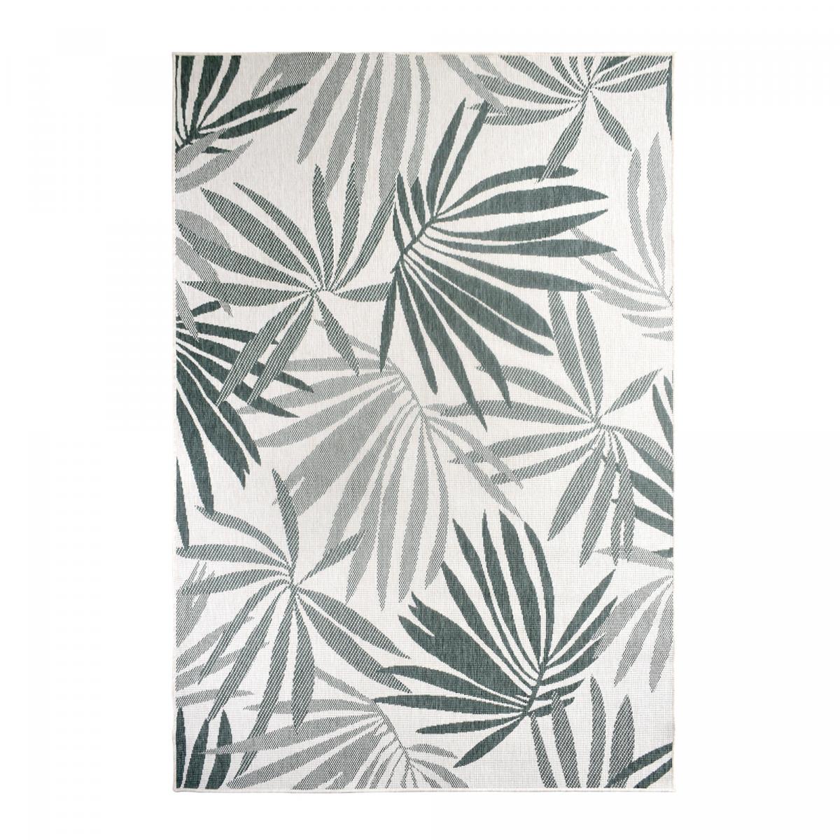 Tapis extérieur, kilim reversible 120x170 LYN2 AM REVERSIBLE vert et crème - 4