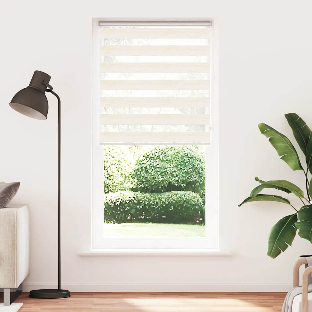 Estor cebra de tejido de poliéster beige mármol, 105,9 cm de ancho - 2