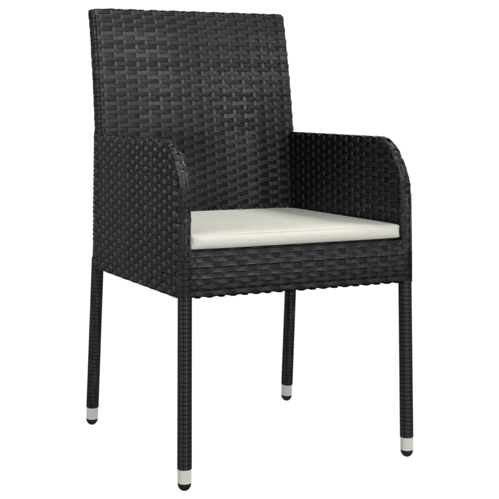 Maison Exclusive - Set da Pranzo da Giardino 5 pz Nero con Cuscini in Polyrattan - 5