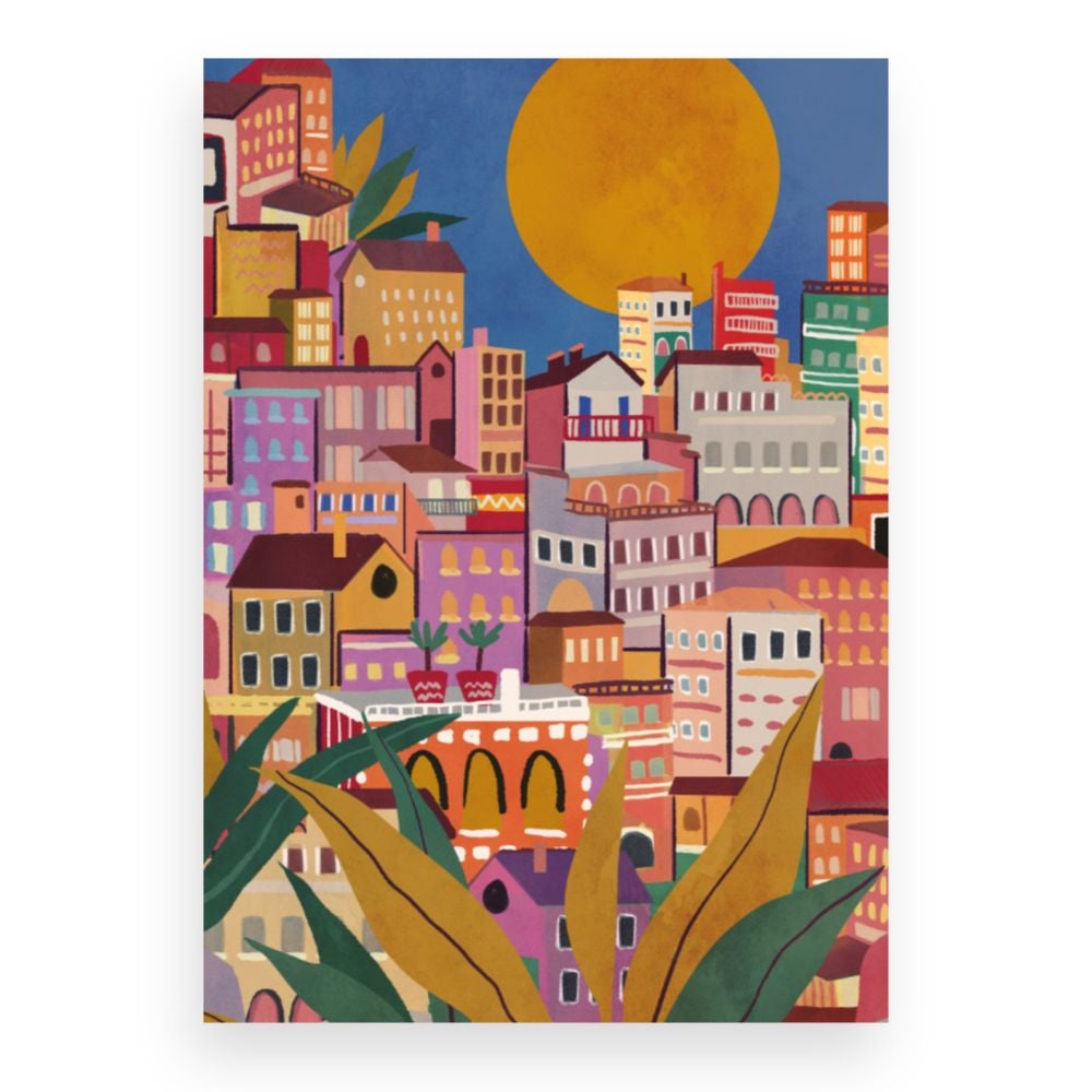 Toile Ville stylisée / 100x140cm / Fabriqué en France / DADA ART - 3