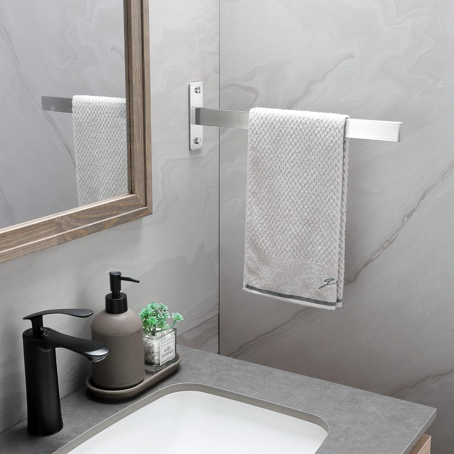 Candora® - mensola e porta asciugamani da parete in acciaio inox