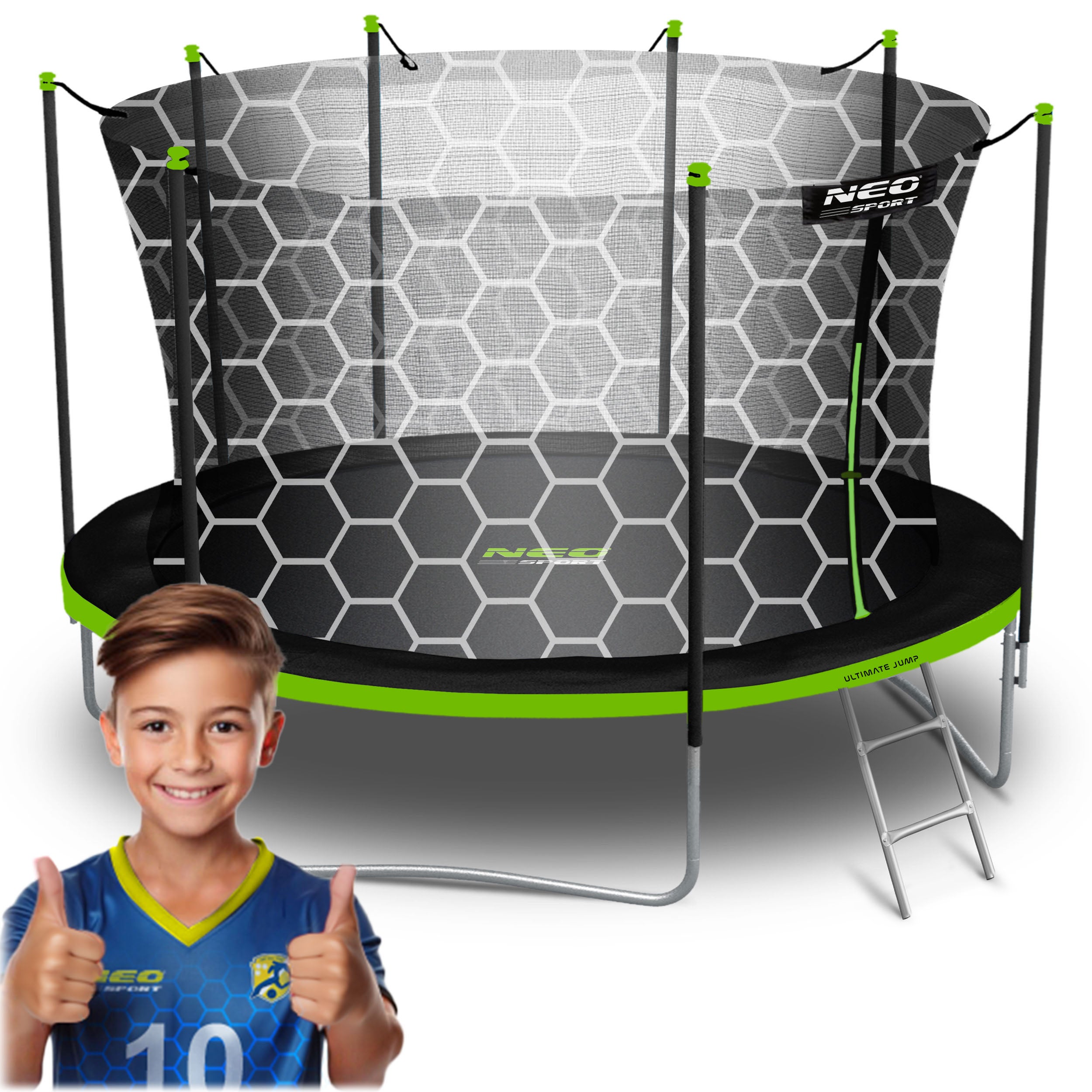 Trampolina ogrodowa dla dzieci z siatką wewnętrzną 404cm 13ft Neo-sport