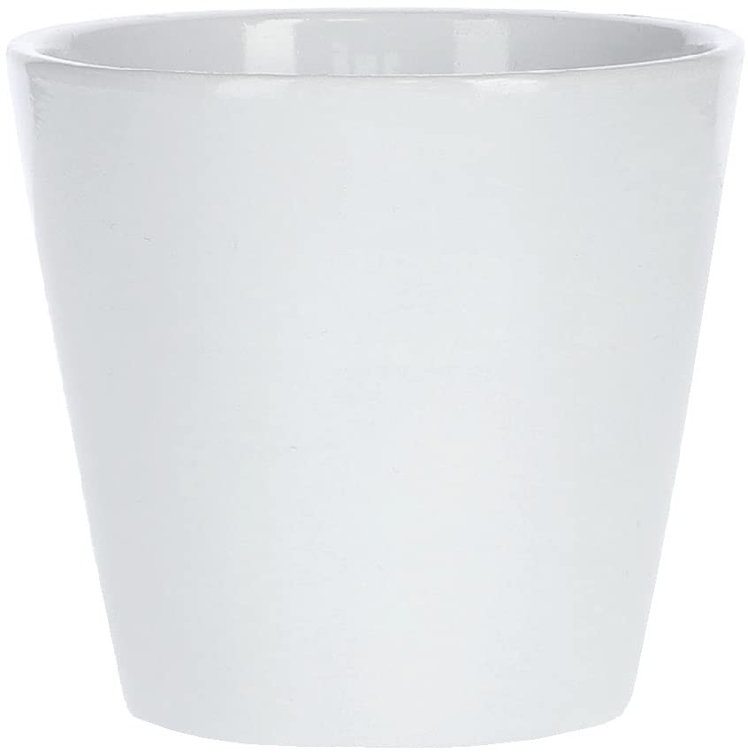 Zestaw 2x doniczka donica osłonka ceramiczna na kwiaty rośliny biała fi 9cm - KOTARBAU - 4