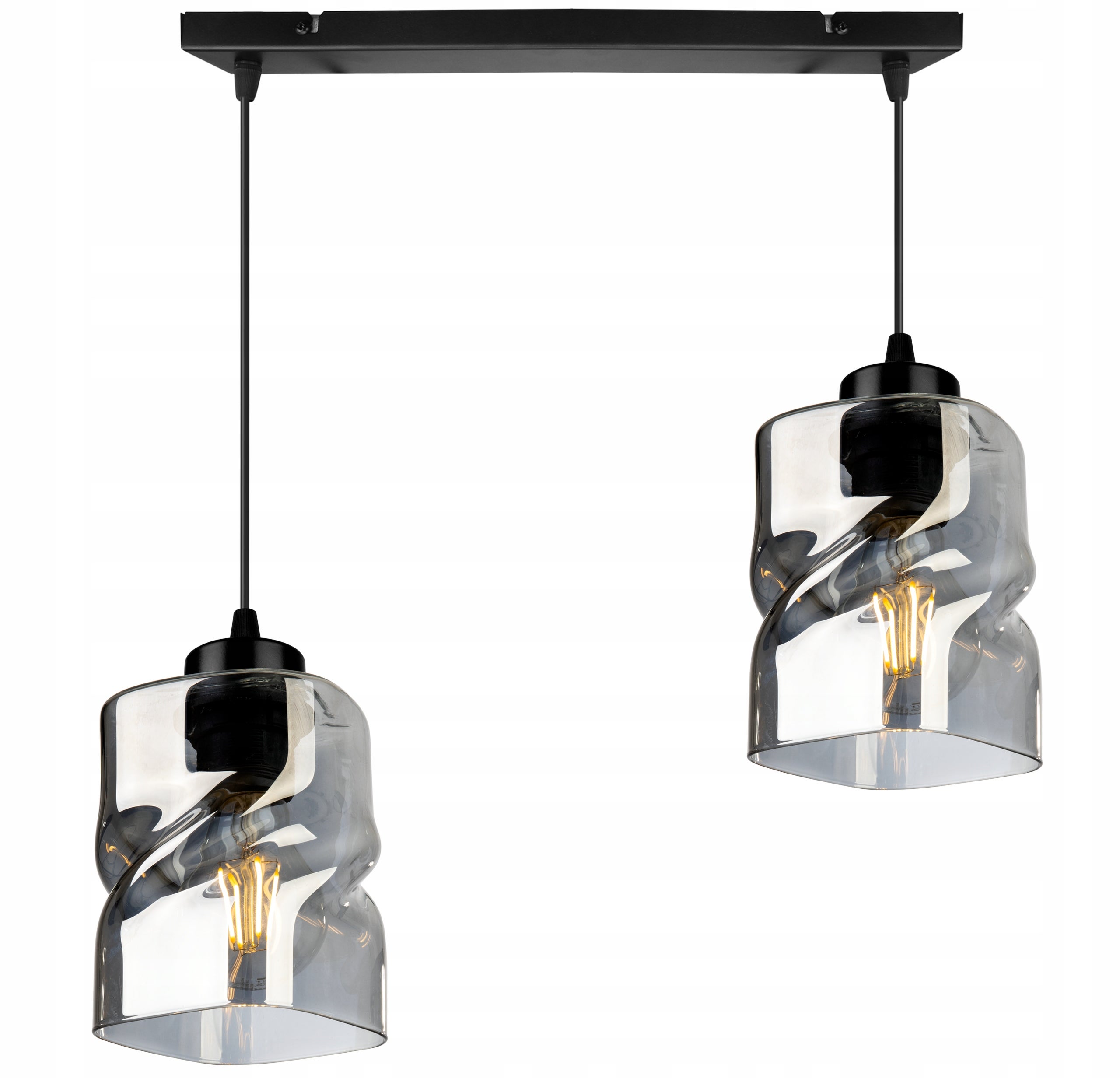 Lampa sufitowa wisząca Niki modern 2xE27 abażur nieregularny grafitowy Light Home LH