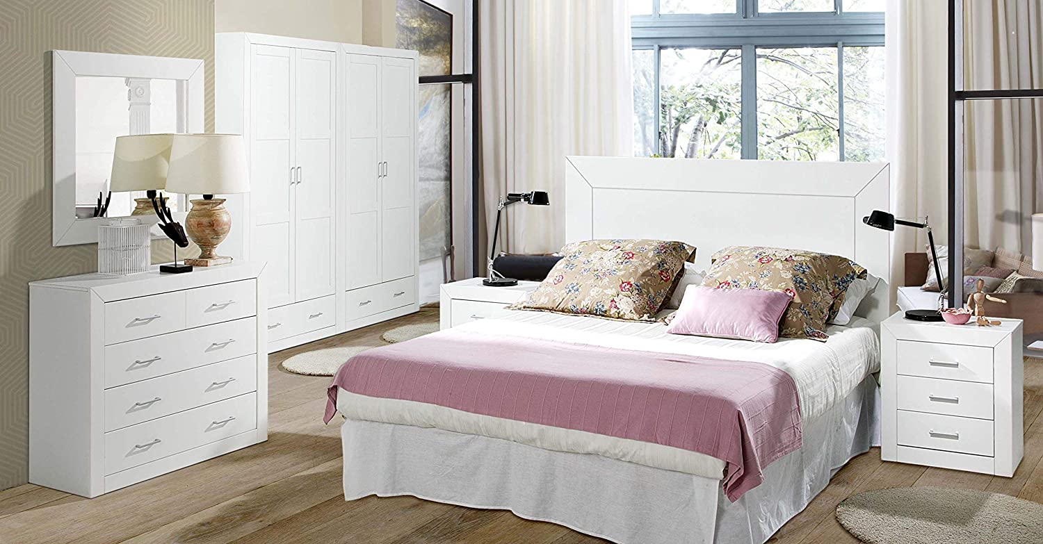 commode 4 tiroirs , pin massif et MDF , couleur blanc mat , mesure 80x95x40 (hauteur-largeur-profondeur) - 3