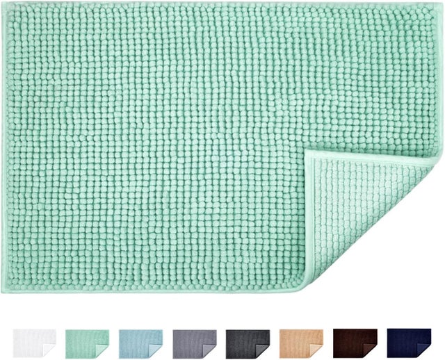 Tappeto da bagno in poliestere verde salvia 70x120 Porto azzurro | Maisons du Monde