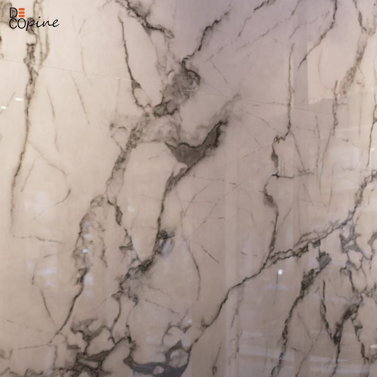 Panneau mural PVC 260 x 120 cm – 4 parties à assembler – effet marbre gris clair brillant – ép. 3 mm – 3,12 m² – Panneau mural douche – Decopine - 8