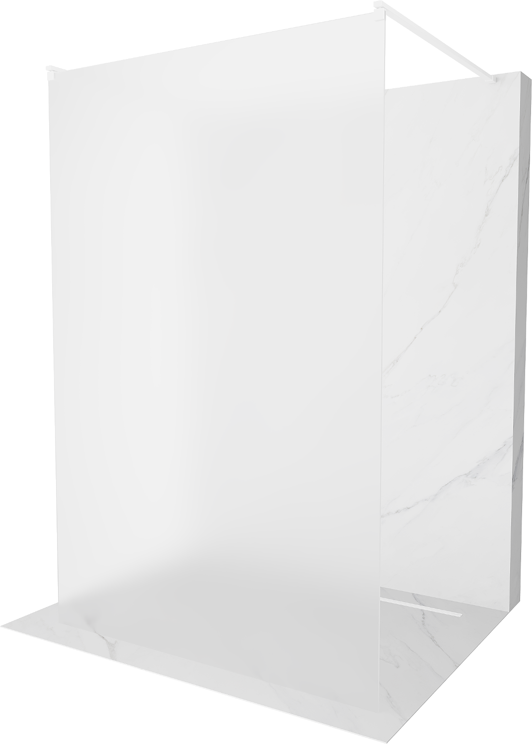 Mexen Kioto ścianka prysznicowa wolnostojąca 110 x 200 cm, szron 8 mm, biała - 800-110-002-20-30