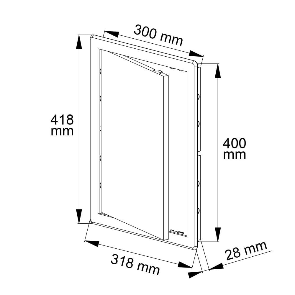 Trappe D'accès Panneau D'inspection Mural Durable Plastique Blanc Abs 300x400&nbsp;mm - 3